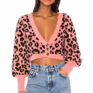 For Love & Lemons Angelina Leopard Cardigan